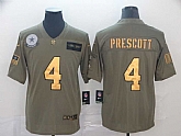 Nike Cowboys 4 Dak Prescott 2019 Olive Gold Salute To Service Limited Jersey,baseball caps,new era cap wholesale,wholesale hats